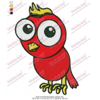 Red Cute Bird Embroidery Design